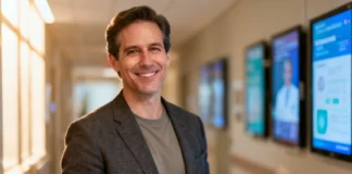 Jordan Kamenz delivers a keynote on patient engagement and healthcare technology.