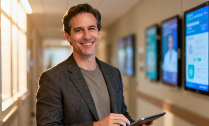 Jordan Kamenz delivers a keynote on patient engagement and healthcare technology.