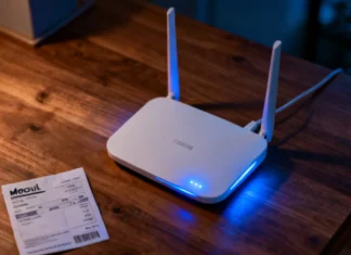 Turning Off WiFi at Night Saves Almost Nothing: Here’s the Real Truth A WiFi router on a desk at night illustrating why Turning Off WiFi at Night Saves very little electricity