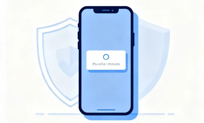 Smartphone showing app location access check permission dialog on screen