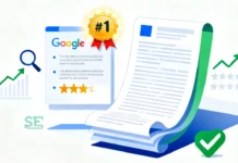 Blog Post Ranking Factors: Why Longer Posts Don’t Always Win in 2026 Flat illustration showing blog post ranking factors — short focused content outranking long articles on Google in 2026