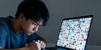 Frustrated online shopper overwhelmed by too many product options — choice overload eCommerce conversions dropping due to decision fatigue