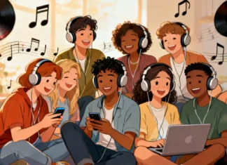 How to Discover Music Without Language Barriers (Complete Guide) Diverse group of people wearing headphones enjoying international music, representing how to discover music without language barriers