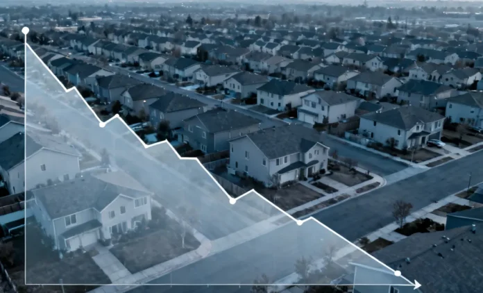 Aerial view of residential homes representing global real estate cooling in 2026