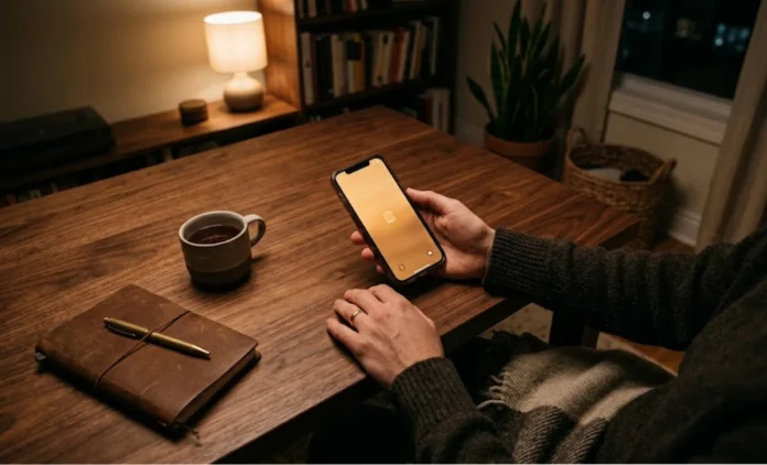 How to block blue light devices using Night Shift settings on a smartphone screen at night
