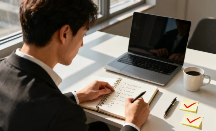 How to prioritize tasks — business professional organizing urgent tasks at a modern desk