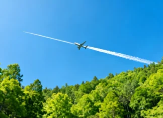 How to Reduce Travel Carbon Footprint While Flying Internationally (2026 Guide) Airplane flying over green forest — how to reduce travel carbon footprint