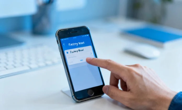 securely-wipe-old-smartphone Person securely wiping old smartphone before selling to protect personal data