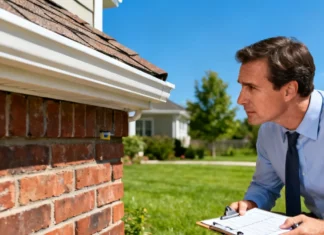 Used Home Inspection Checklist: What to Check Before You Buy (2026) A home buyer inspecting a used home exterior — used home inspection guide for buyers in 2026