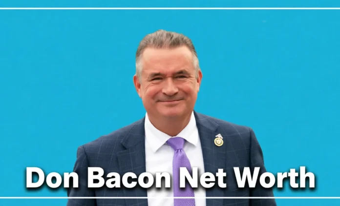 Infographic showing Don Bacon Net Worth in 2026 including military pension and congressional salary sources