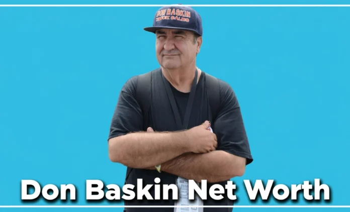 Don Baskin Net Worth — Tennessee truck dealership owner standing near commercial trucks and car collection warehouse