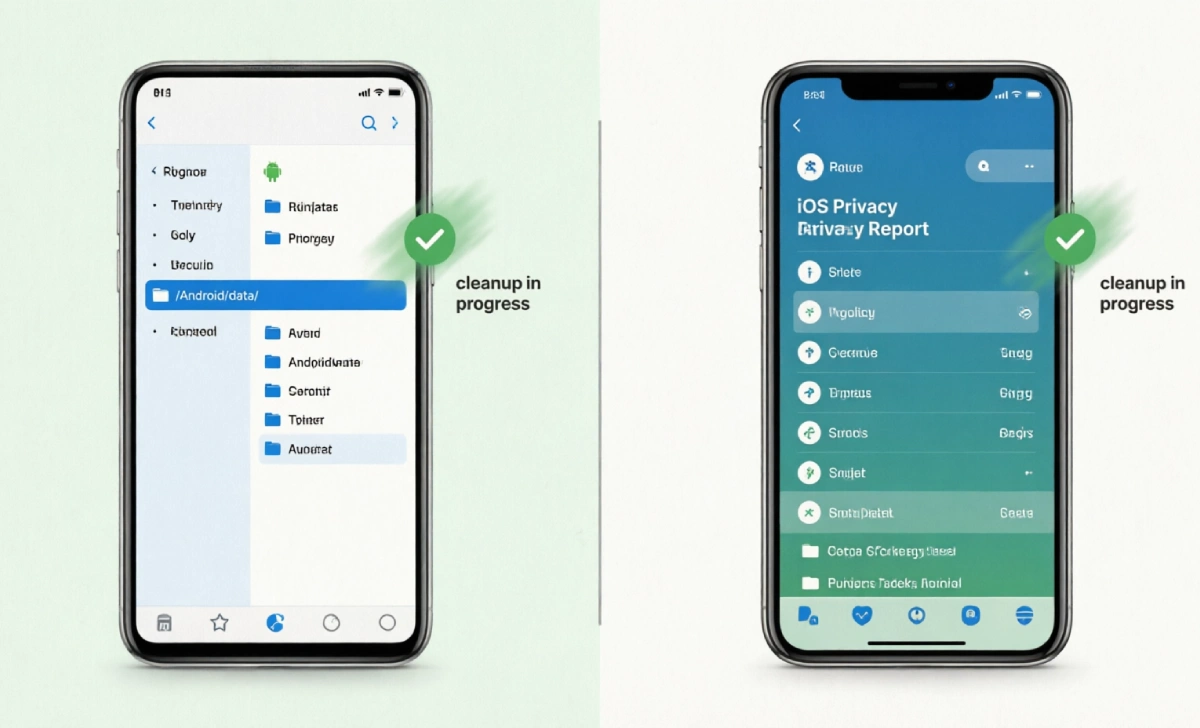 App tracking after deletion cleanup guides for Android and iOS devices