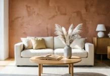 Are Accent Walls Out of Style in 2026? What Interior Designers Actually Say A modern living room with a textured limewash accent wall — showing are accent walls out of style answered in 2026
