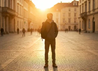 How to Avoid Overtourism at Popular Destinations Without Skipping the Sights Solo traveler exploring a famous landmark early morning to avoid overtourism at popular destinations