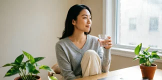 Professional taking mindful break showing how breaks boost daily productivity