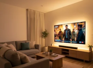 Budget Home Entertainment Setup: Build a Great System for Less budget home entertainment setup with wall-mounted TV and soundbar in a cozy living room