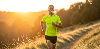 An athlete running on a trail at sunrise, demonstrating how to build endurance without overtraining