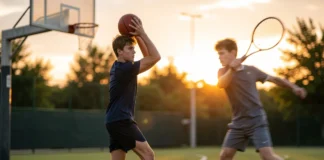 Beginner athlete working to build muscle memory sports skills through focused repetition and practice drills