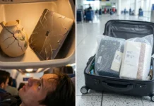 Checked Baggage vs Carry-On: Which Is Really Safer for Fragile Items? Checked baggage vs carry-on comparison showing fragile items packed safely in hard-shell suitcase vs damaged items in overhead bin
