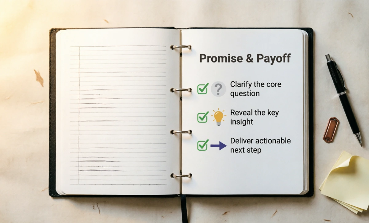 cliffhanger ending examples - promise and payoff checklist for writers