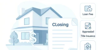 Infographic showing closing costs for buyers broken down into loan, title, and prepaid fees for a home purchase in 2026