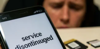 A worried person staring at a phone showing an empty photo gallery after a cloud storage company shutdown deleted all their saved memories