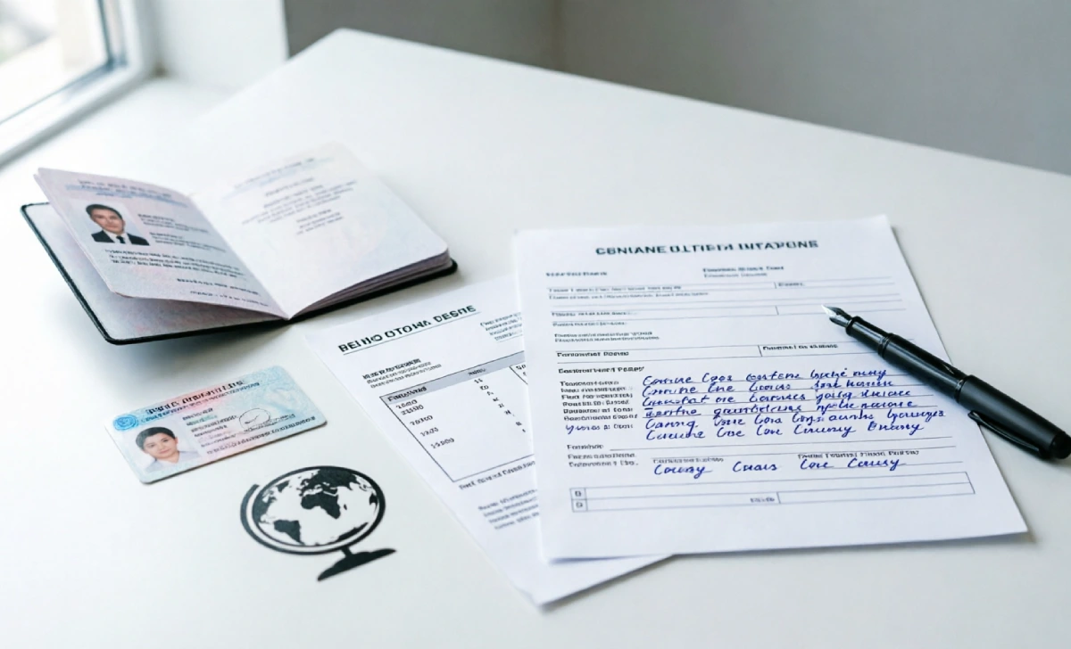 Visual checklist of register business name documents: passport, ID, proof of address, application form