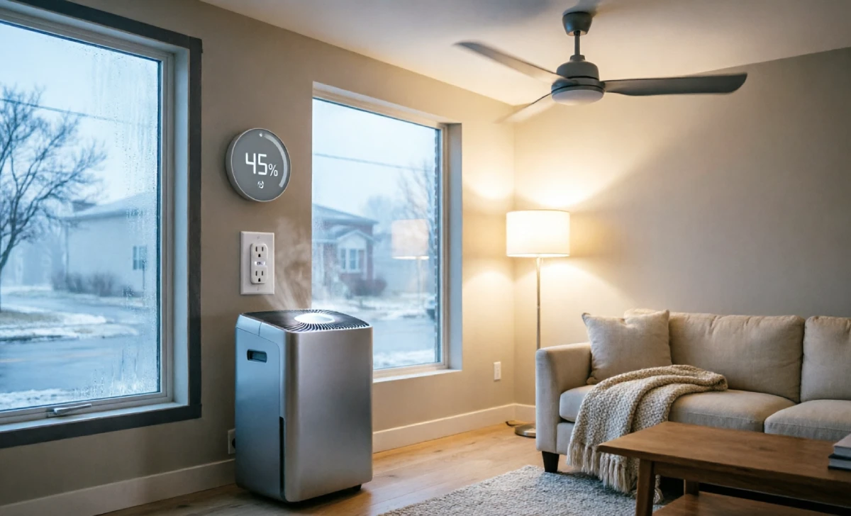 proper dehumidifier placement and settings to lower heating bills in winter home