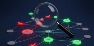 Harmful backlinks audit guide showing toxic link network visualization