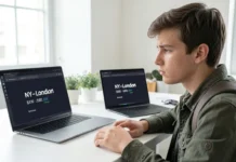 Incognito Mode Flight Prices: Myth Busted (2026 Data) Person comparing incognito mode flight prices on dual laptop screens showing identical fares