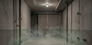 Home sealing radon gas buildup in a sealed basement with no ventilation