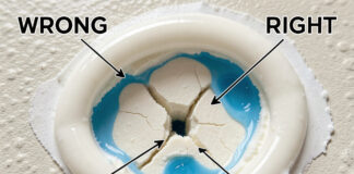 Excess caulk causes leaks - cross-section showing water trapped under thick caulk bead
