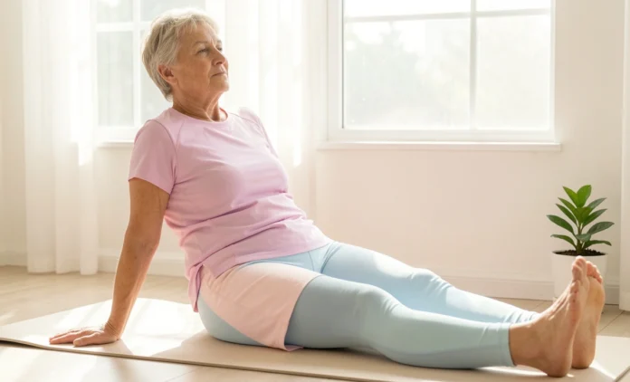 Morning Stretch Routine Joints — Daily Mobility at Home Person following a morning stretch routine joints plan on a yoga mat at home