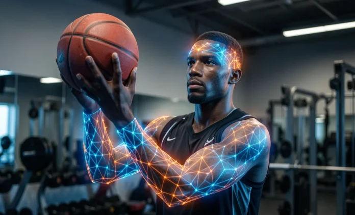 Muscle Memory in Sports Training – Science Explained Athlete demonstrating Muscle Memory in Sports Training with neural pathway visualization