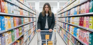 Overwhelmed shopper facing too many options — paradox of choice marketing effect