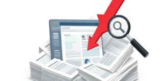 Illustration showing how publishing more content hurts SEO with a declining organic traffic graph