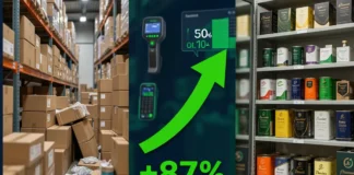 reduce product variants profit - warehouse before after comparison showing 50 to 15 SKU reduction with profit margin increase chart