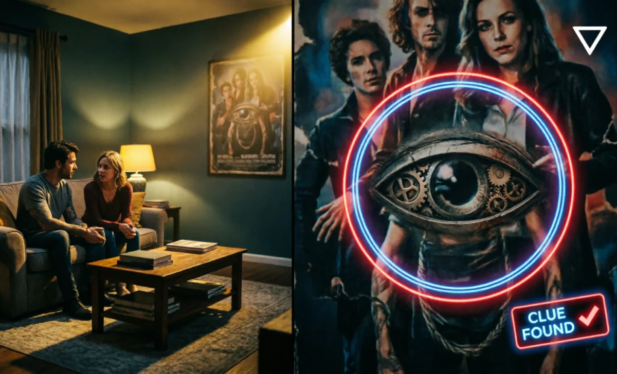 Reverse viewing reveals clues: Easter egg example from TV show with hidden detail highlighted after watching episodes backwards