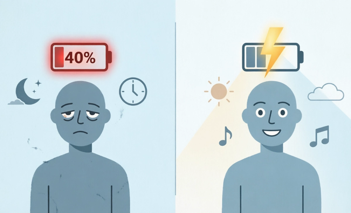 Infographic showing how sleep debt recovery works versus weekend overcatch-up
