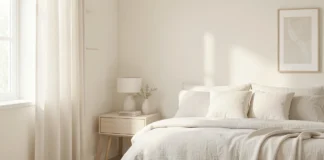 Small bedroom listing photos showing corner angle staging with natural light, minimal furniture, and mirror placement to maximize perceived space
