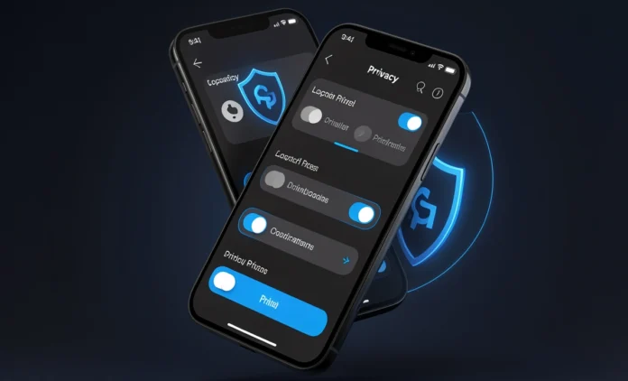 Stop app location tracking settings on iPhone and Android showing how to disable background location access for privacy and battery