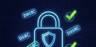 Illustration showing how to create a strong password you remember with a padlock and shield on navy background