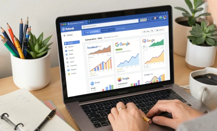 Track Marketing Channel Sales Dashboard Blogger using analytics dashboard to track marketing channel sales with UTM parameters and conversion data
