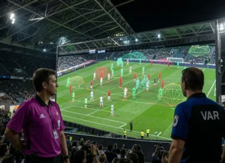 VAR Offside Rule 2026: What Changed & How It Works VAR offside rule 2026 technology displaying semi-automated offside lines during football match