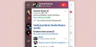 A creator recording a vertical podcast social media episode on mobile with full-screen video format visible on screen