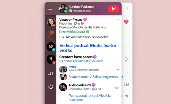 A creator recording a vertical podcast social media episode on mobile with full-screen video format visible on screen