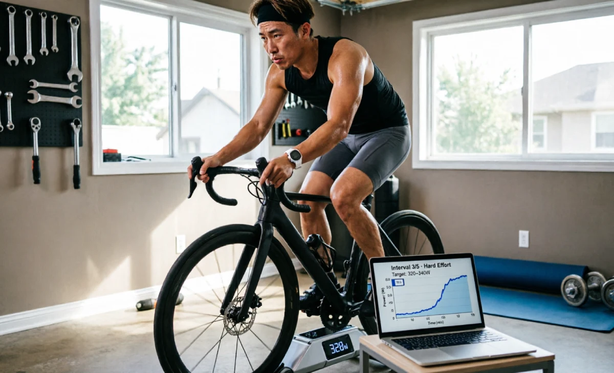 Cyclist doing VO2 max intervals illustrating practical training from VO2 max cyclists guide