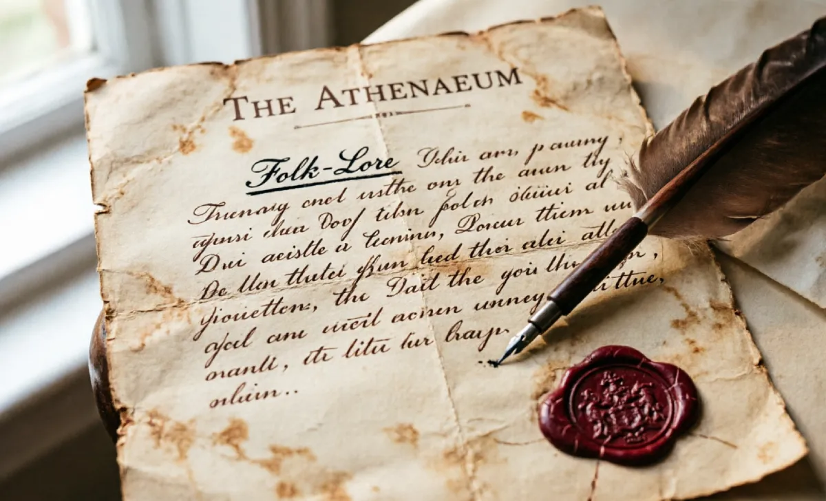 Why Is It Called Folklore - The original 1846 letter to The Athenaeum showing folk-lore term proposal by William Thoms