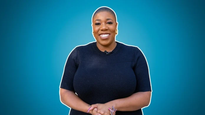 Symone Sanders net worth infographic showing income from MSNBC, politics, and book deals in 2026