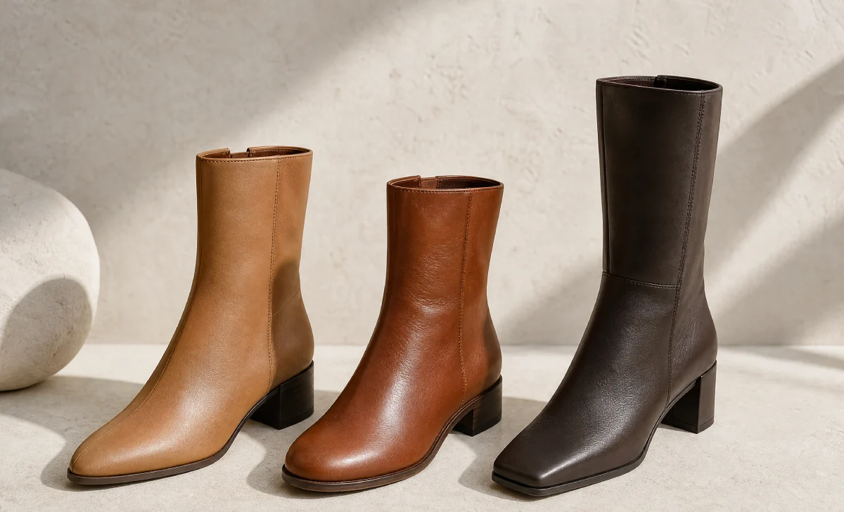 Almond, round, and square toe ankle boots compared for women over 40